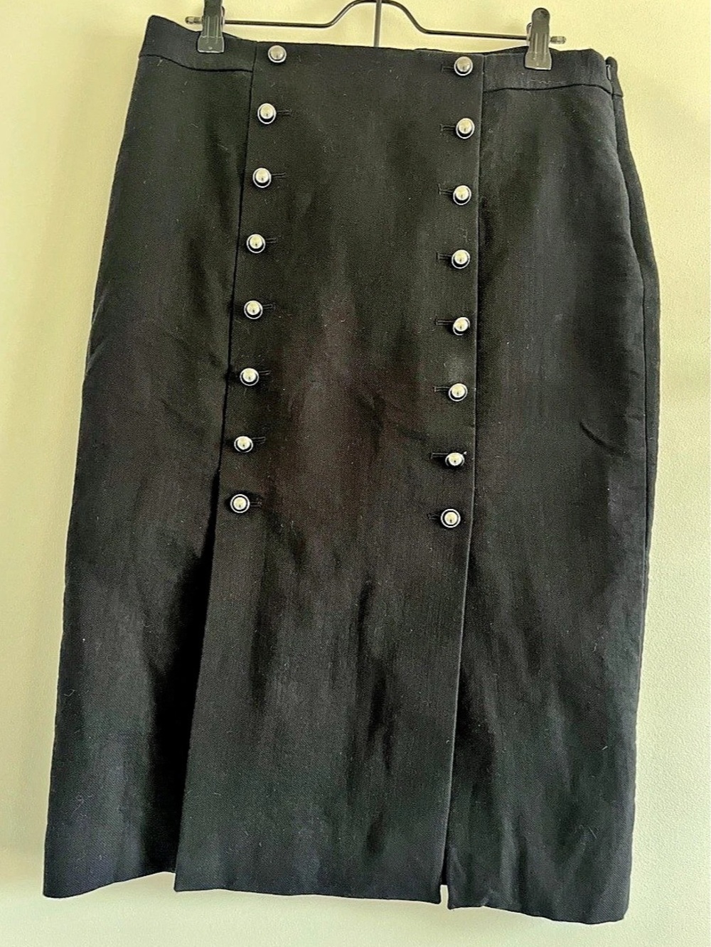 Banana Republic Heritage Collection Button-Front Midi Skirt in Black Size 10